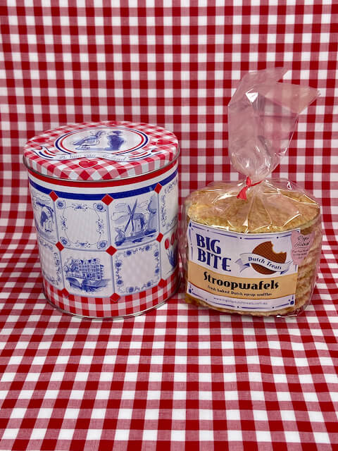 Traditional Dutch gift tin with stroopwafels - Big Bite Dutch Treats